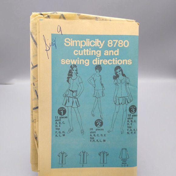 Vintage Sewing PATTERN Simplicity 8780, Juniors and Misses 1970 Two Piece Dress - Picture 1 of 1